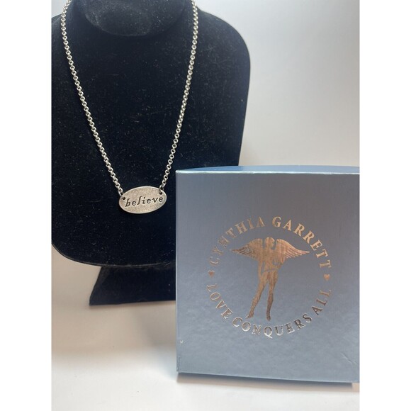 Cynthia Garrett Love Conquers All BELIEVE Necklace New - Picture 1 of 6